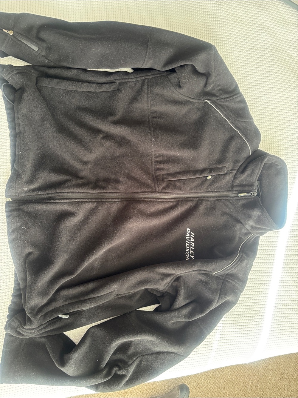 Harley-Davidson Black Lightweight Full-Zip Jacket with White Logo